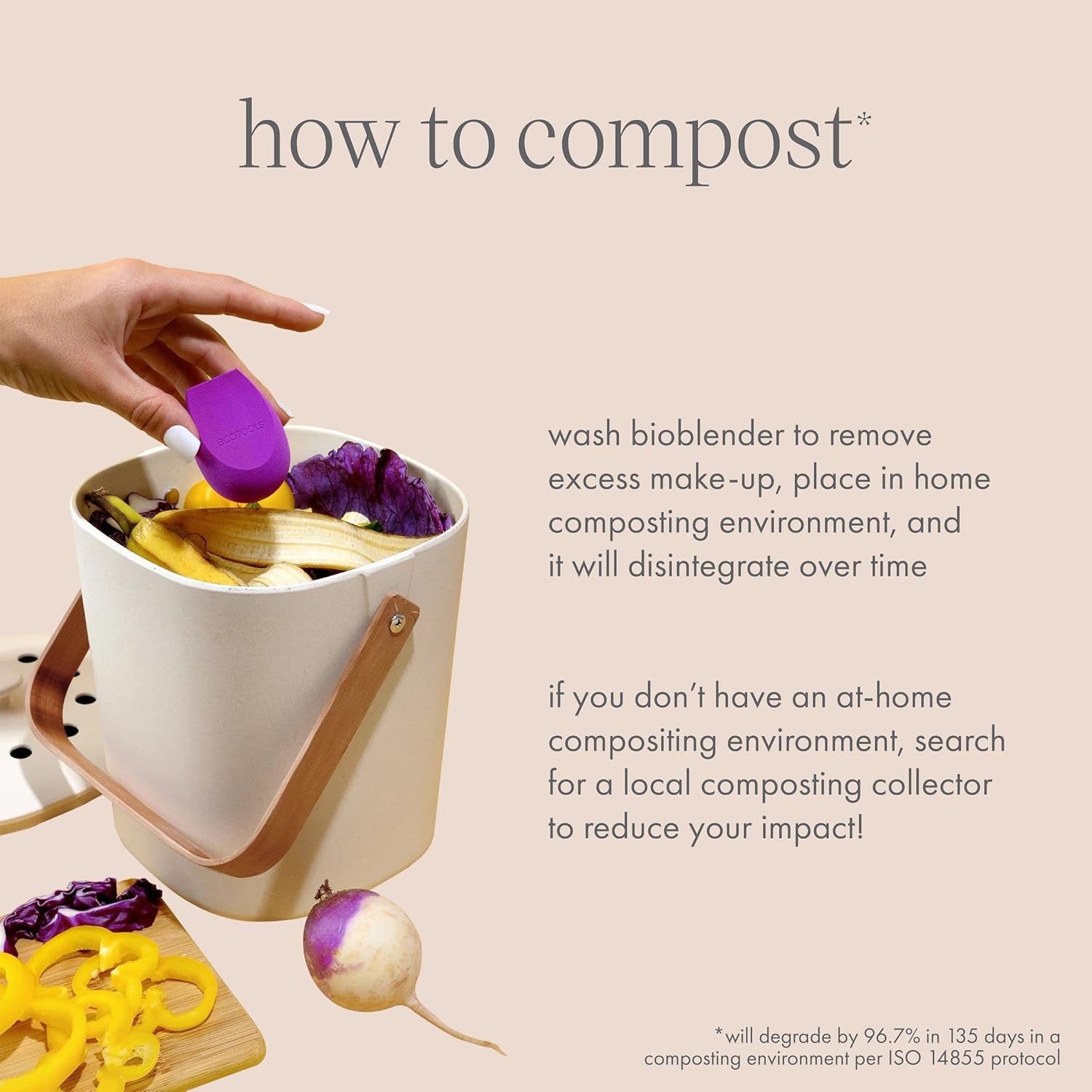 Bioblender Makeup Sponge, Compostable Makeup Blender, for Liquid & Cream Foundation, Seamless Application, Eco-Friendly Beauty Sponge, Cruelty-Free & Latex Free, 1 Count