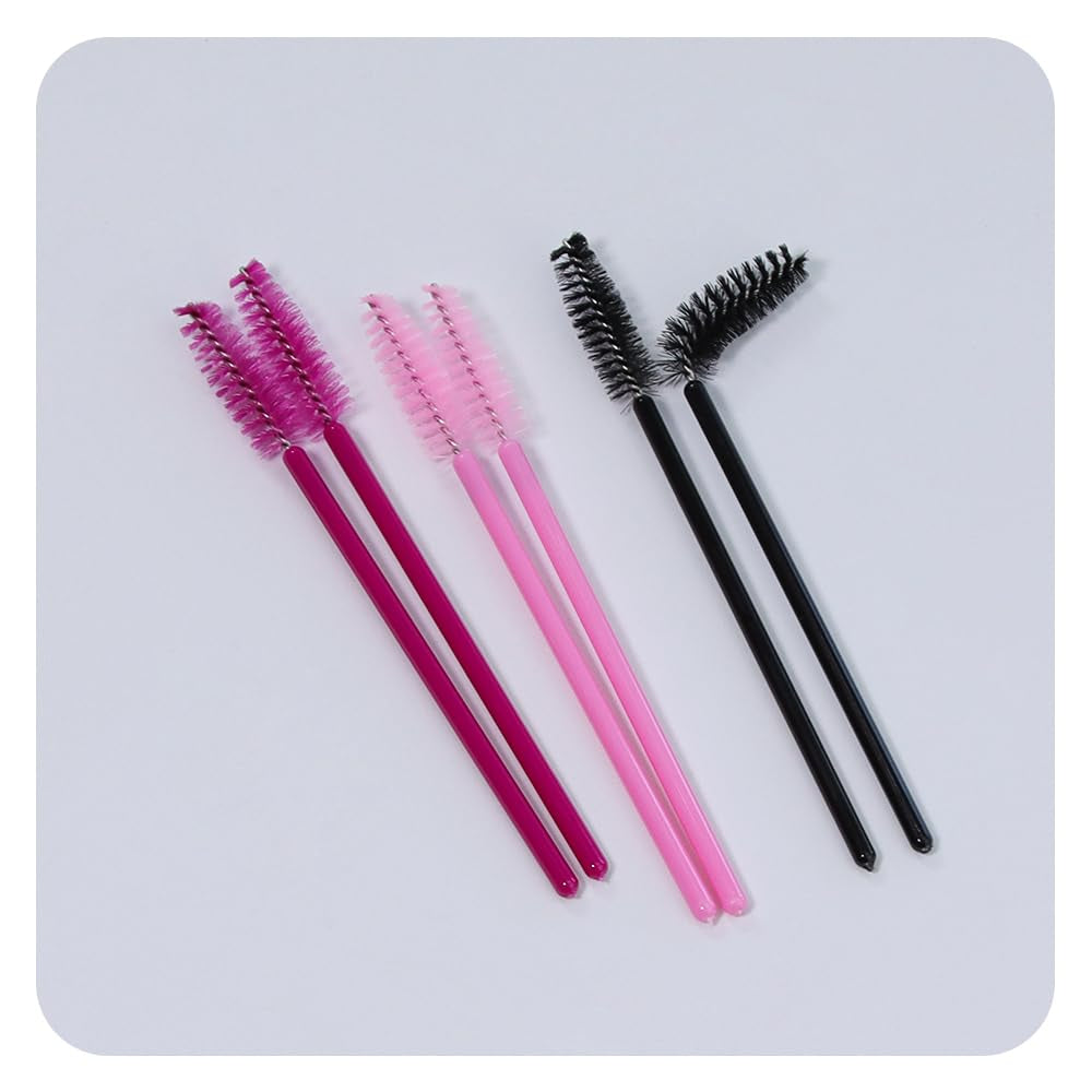 300 Pcs Eyelash Brush Disposable Eyebrow Brush Crystal Mascara Wands Applicator for Eyelash Extension(Lashbrush-A Colored)