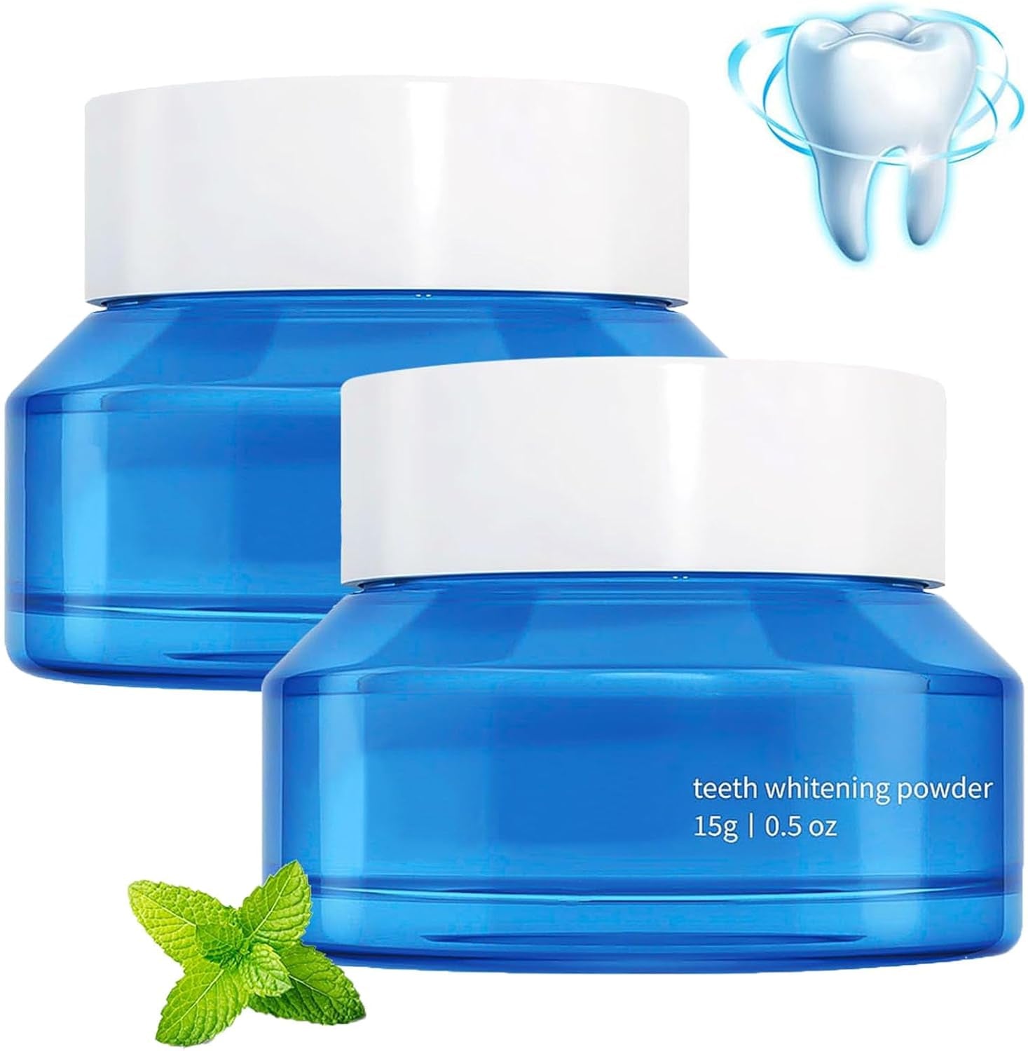 2Pcs Teeth Whitening Powder, Natural Teeth Whitener, Instant Tooth Whitening, Stain Removal & Fresh Breath