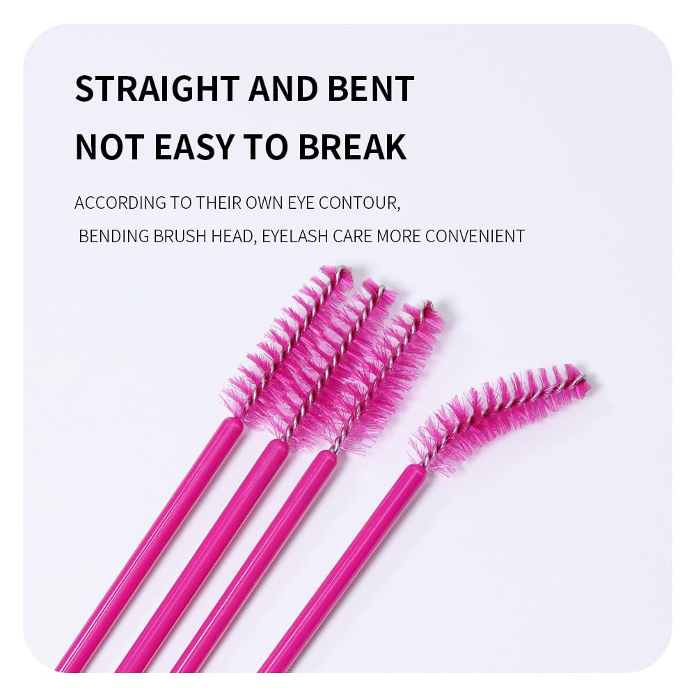300 Pcs Eyelash Brush Disposable Eyebrow Brush Crystal Mascara Wands Applicator for Eyelash Extension(Lashbrush-A Colored)